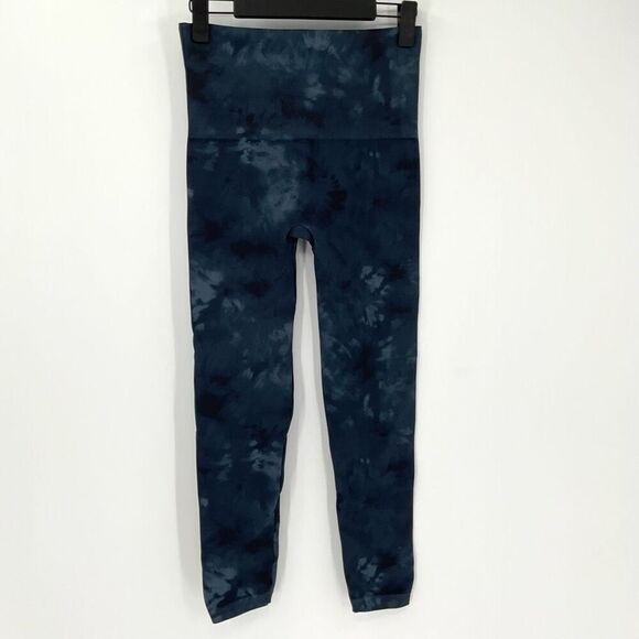 Spanx EcoCare Seamless Leggings Support Compression Deep Blue Tie Dye Women XL - Picture 2 of 5